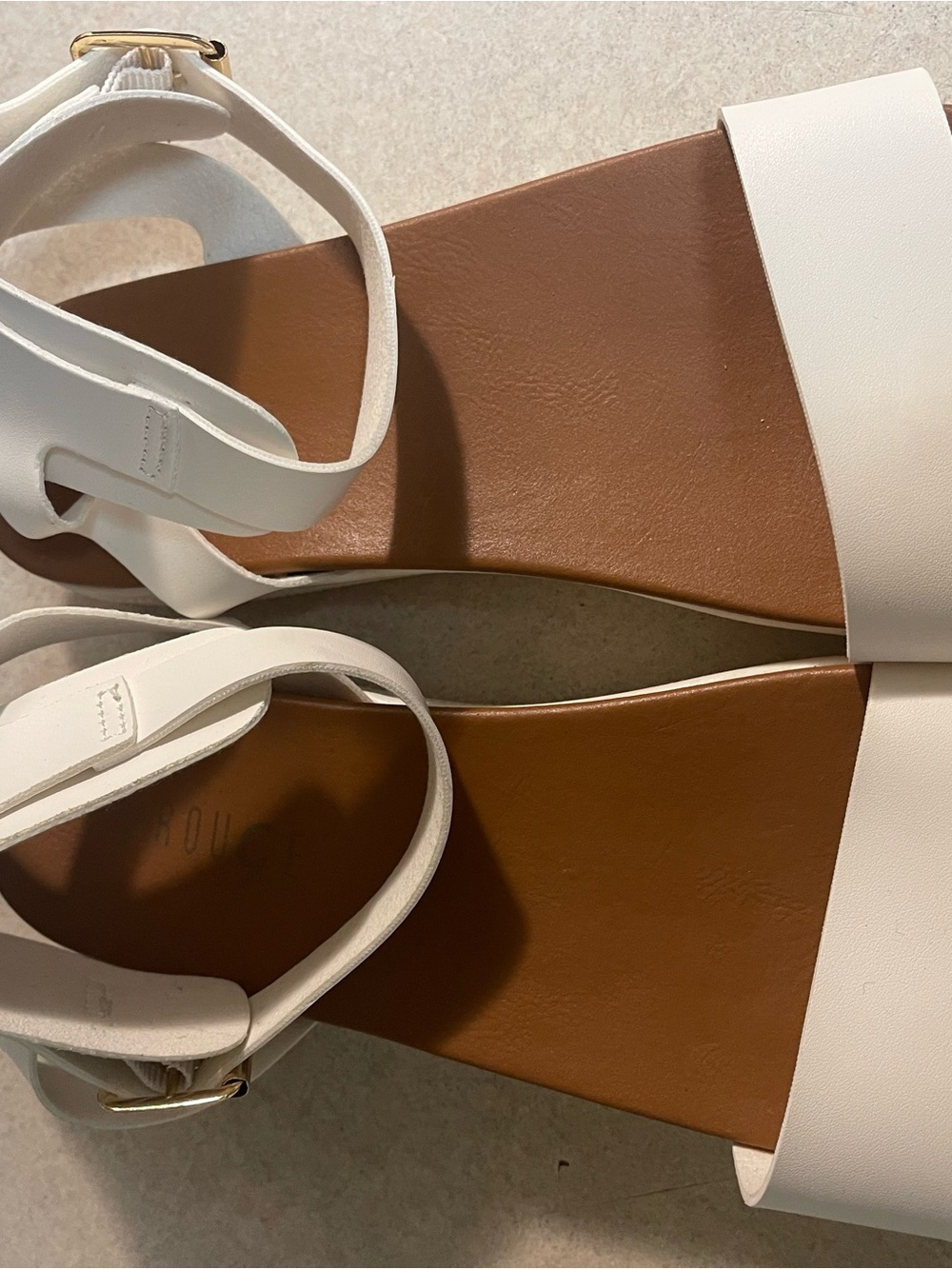 Target White and Brown Wedge Sandals